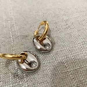 Elegant Gold and Silver Hoop Earrings
